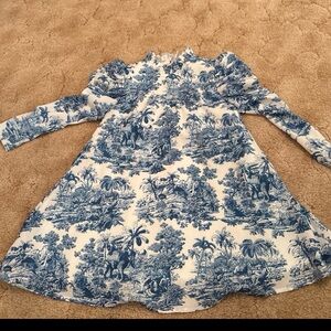 Girls blue and white dress